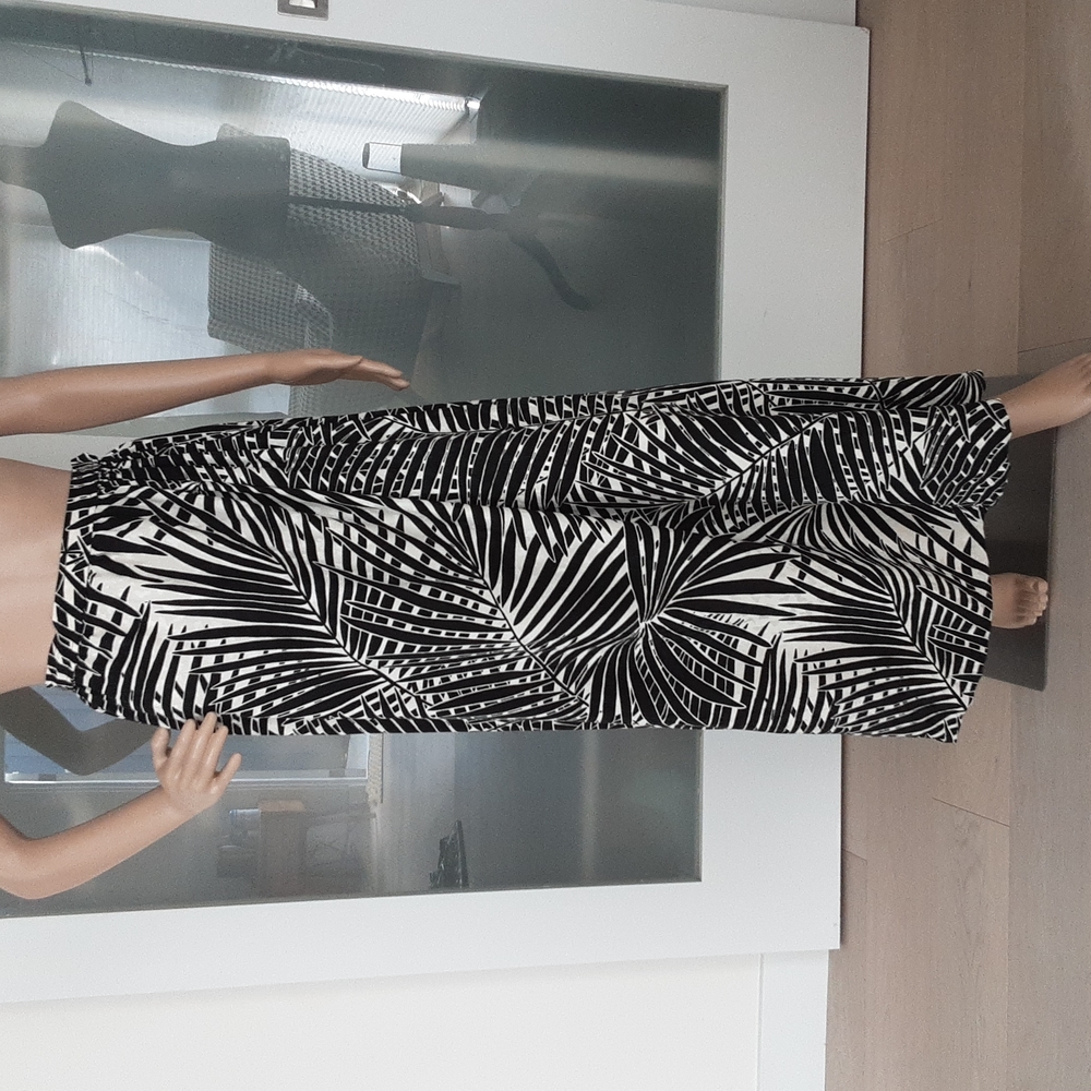 YVES SAINT LAURENT Vintage Leaf Print Silk Maxi Skirt